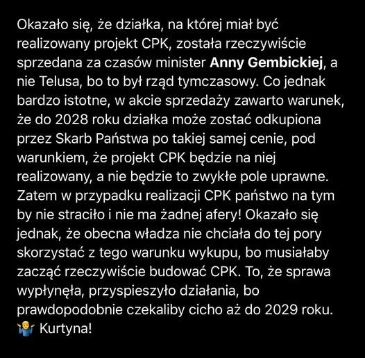 Afera CPK: jednak dojdzie do zwrotu kluczowej działki, która jakoś nieopatrznie się sprzedała